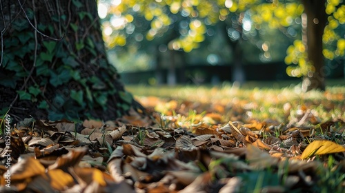 Wallpaper Mural Leaves drop composting naturally beneath the tree Torontodigital.ca