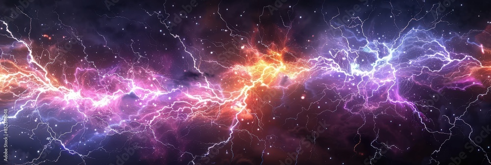 Obraz premium Electric Storm in the Cosmic Expanse