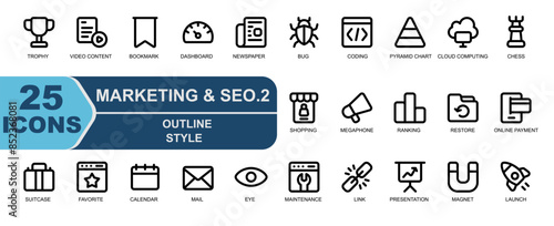 simple outline style icon for marketing and SEO themes.