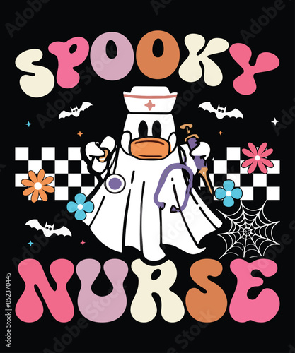 Halloween Spooky Nurse T-Shirt, Happy Halloween Shirt Print Template