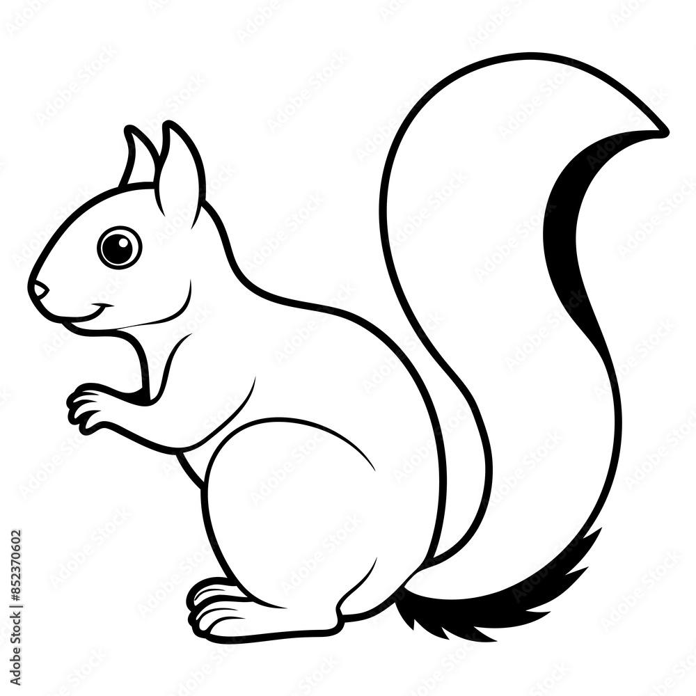 Simple Squirrel Line Art Vector Illustration Minimalist Wildlife Design for Digital and Print. Simple Squirrel Line Art Vector Illustration Minimalist Wildlife Design for Digital and Print.