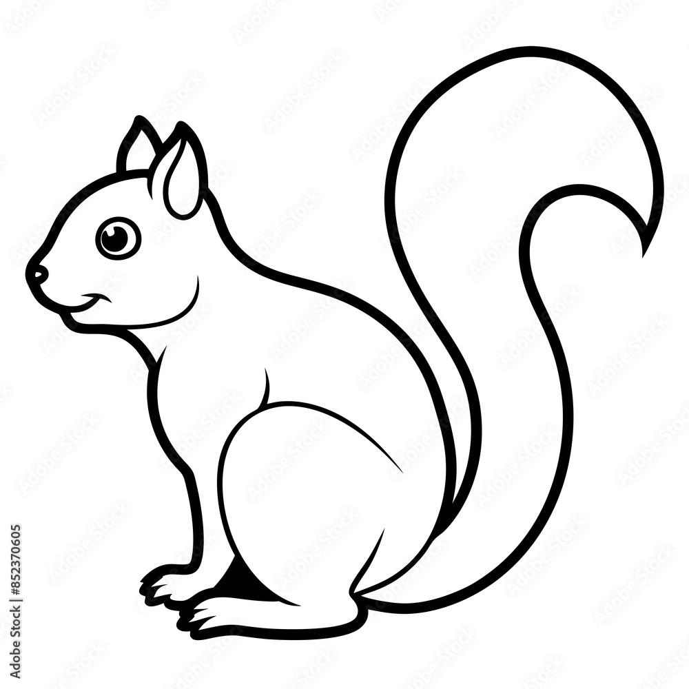Simple Squirrel Line Art Vector Illustration Minimalist Wildlife Design for Digital and Print. Simple Squirrel Line Art Vector Illustration Minimalist Wildlife Design for Digital and Print.
