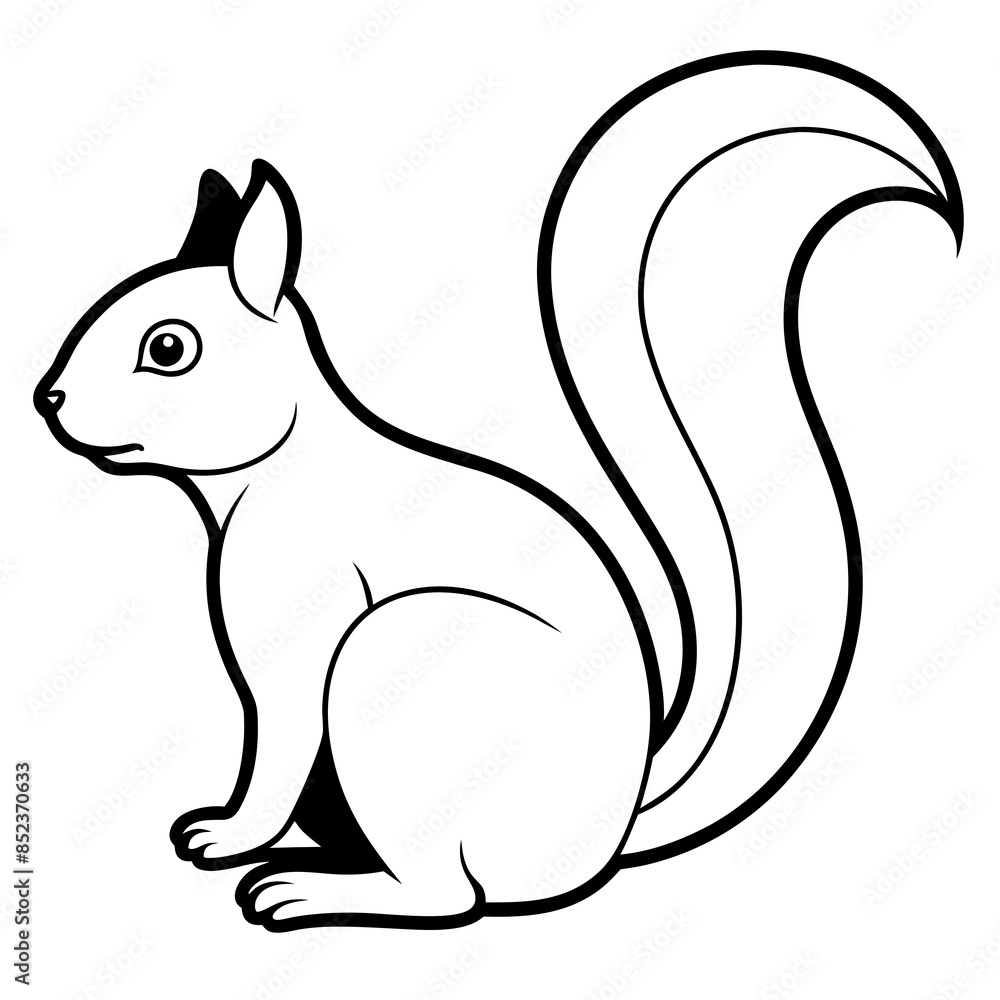 Simple Squirrel Line Art Vector Illustration Minimalist Wildlife Design for Digital and Print. Simple Squirrel Line Art Vector Illustration Minimalist Wildlife Design for Digital and Print.
