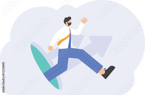 get out of your comfort zone. gain freedom, move forward to continue developing, free from bad habits to develop yourself. a man comes out of the hole. illustration concept design. graphic elements