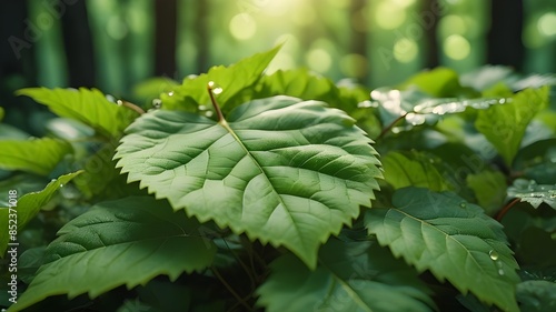 ai generated green leaves in the forest HD 