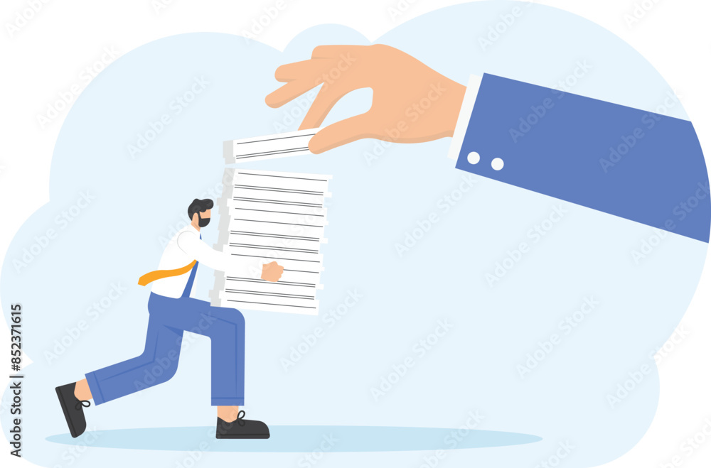 The boss provides a lot of duties to employees. The work assignments are too many and keep adding. Completing work that is increasingly piling up. Workloads. superiors and subordinates. illustration
The boss provides a lot of duties to employees. The work assignments are too many and keep adding. Completing work that is increasingly piling up. Workloads. superiors and subordinates. illustration
