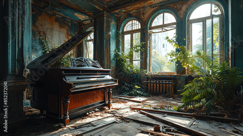 Wallpaper Mural Piano in Hall  Torontodigital.ca