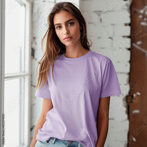 Bella Canvas 3001 T-Shirt Mock-Up Color Lilac
