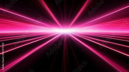 Radiant Pink Beams Converging Toward a Bright Horizon in a Stunning Display of Light