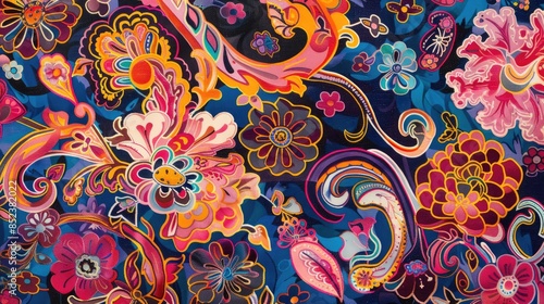 Multicolored Pattern with Printed Textile Designs