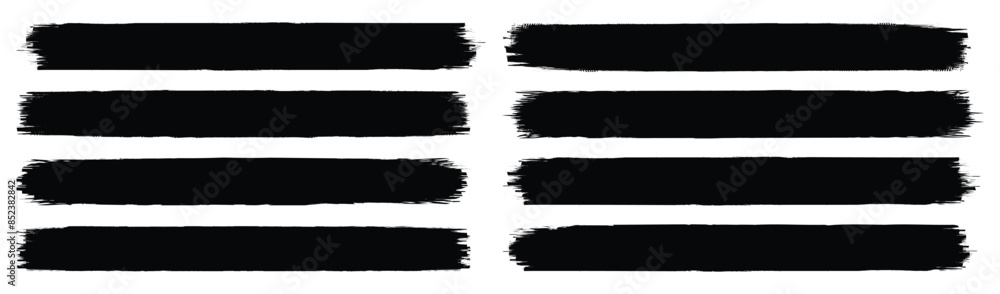 Set of grunge brush paint, ink brush strokes. brush collection isolated on white background. Trendy brush stroke for black ink paint, dirt banner, design and dirty texure Set of grunge brush paint, ink brush strokes. brush collection isolated on white background. Trendy brush stroke for black ink paint, dirt banner, design and dirty texure