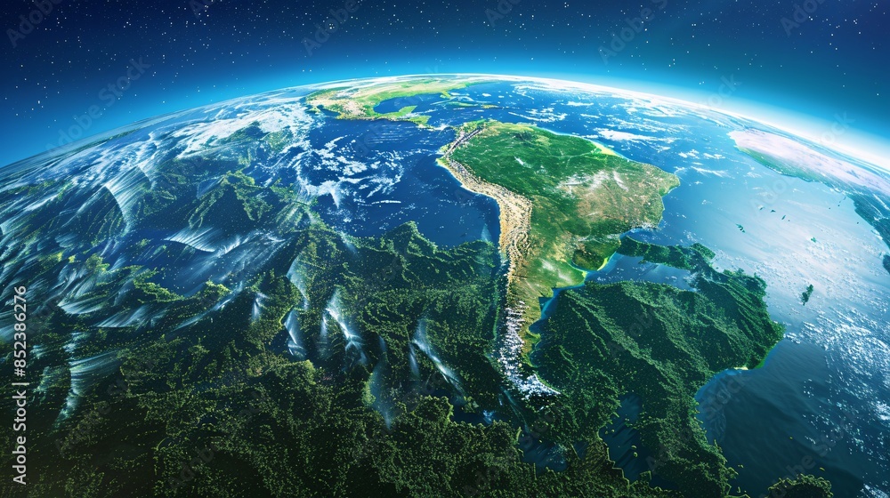 Satellite View of South America Satellite View of South America