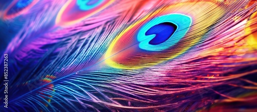 Abstract macro peacock feather