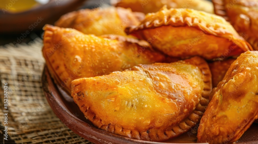 Tasty Brazilian Fried Pastry Ideal with Coca and Vinagrete Tasty Brazilian Fried Pastry Ideal with Coca and Vinagrete
