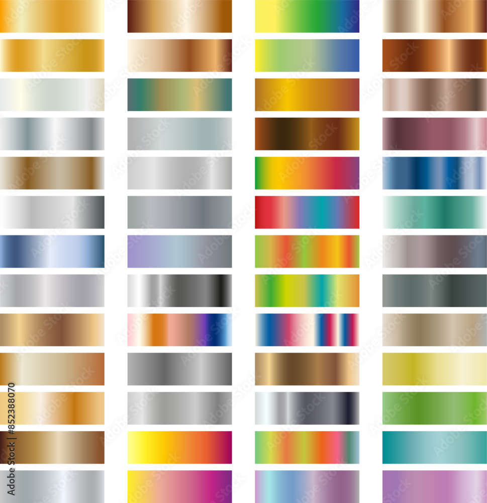 Fototapeta premium A set of abstract vector backgrounds, colored and metallic gradients