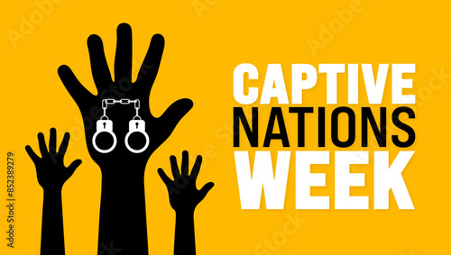captive nations week background template. Holiday concept. Use a background, banner, placard, card, and poster design template with text inscription and standard color. vector illustration.