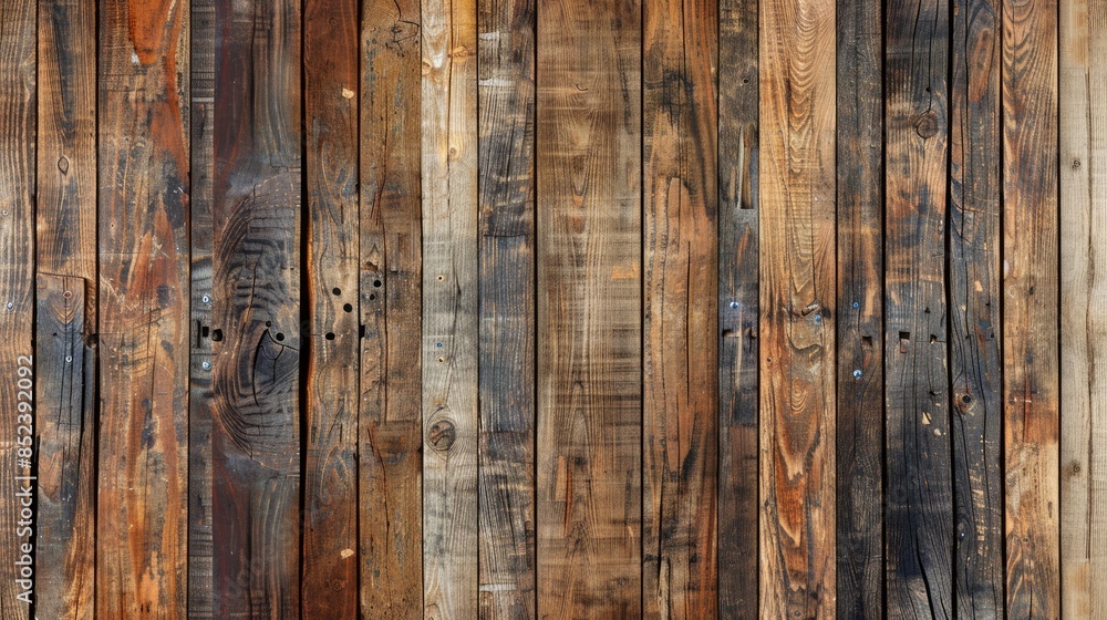 Texture of weathered wooden plank with natural design on brown wooden backdrop Texture of weathered wooden plank with natural design on brown wooden backdrop