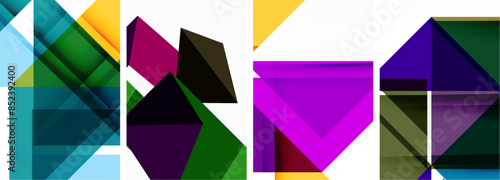 Triangle poster set for wallpaper, business card, cover, poster, banner, brochure, header, website