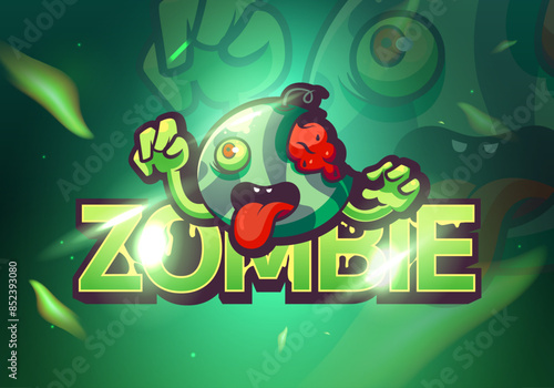 watermelon zombie Vector logo, gaming logo