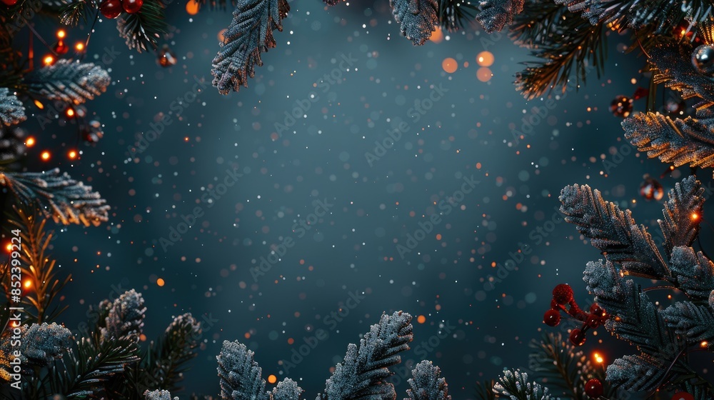 Fototapeta premium Christmas backdrop with empty space for text