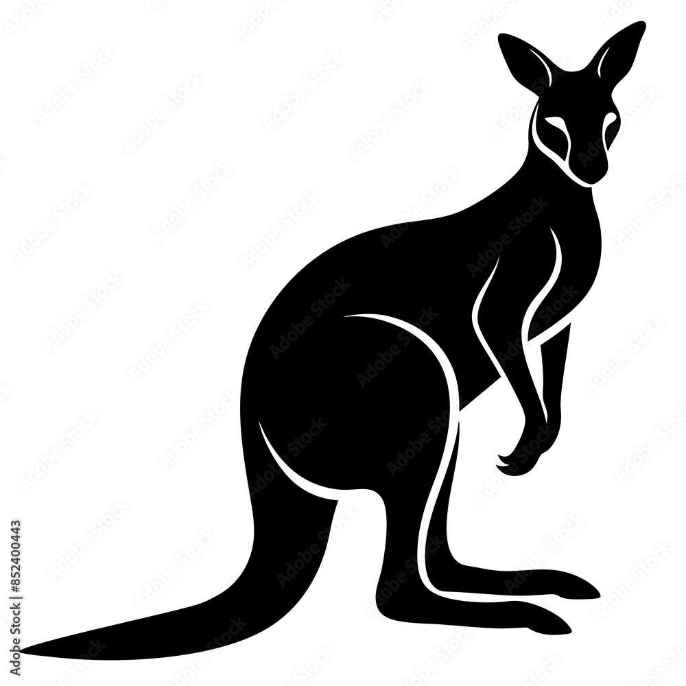 Kangaroo silhouette vector illustration white background. Kangaroo silhouette vector illustration white background.