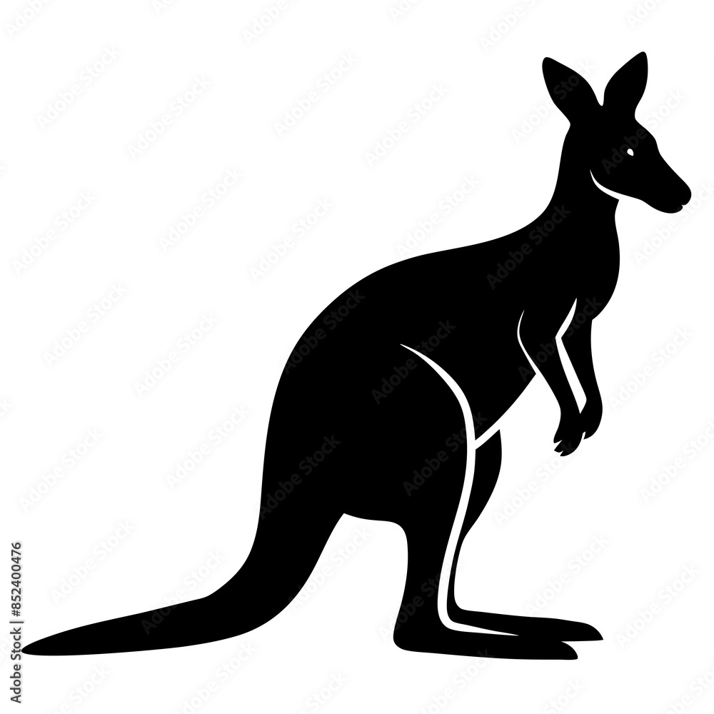 Kangaroo silhouette vector illustration white background. Kangaroo silhouette vector illustration white background.