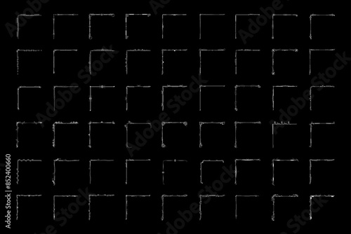 Set Hand Draw Of Corners Different Shapes Flower Decoration Vector Design Doodle Sketch Style For Wedding And Banner