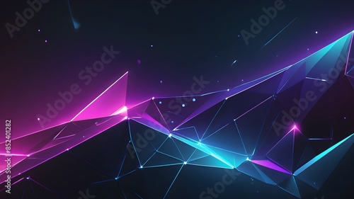 A cityscape with a purple background and a lot of triangles. The triangles are scattered all over the background and the foreground. The cityscape is very abstract and has a futuristic feel to it