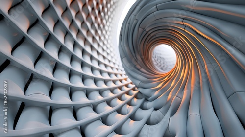 Wallpaper Mural Abstract 3D Tunnel with Light. Torontodigital.ca