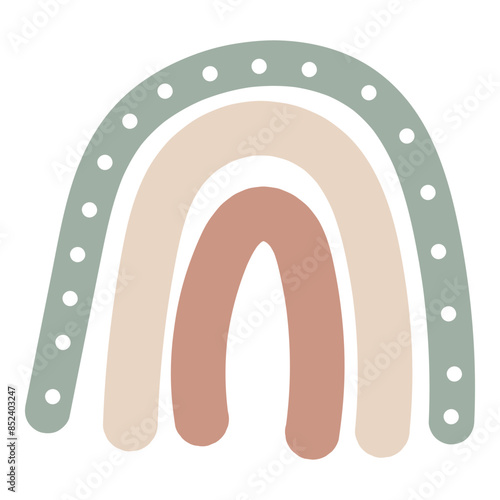 Boho style rainbow isolated on white background