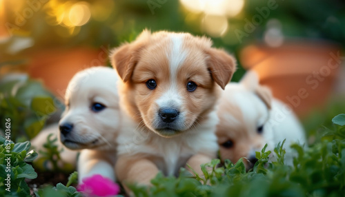 Puppies Playing in Nature © PRAVEEN