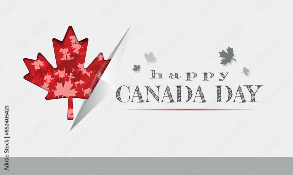 Obraz premium Happy Canada Day poster with a hidden maple leaf