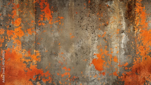 Old grunge surface texture with an orange abstract touch photo