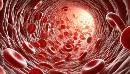 血管の中を流れる血液のイメージ