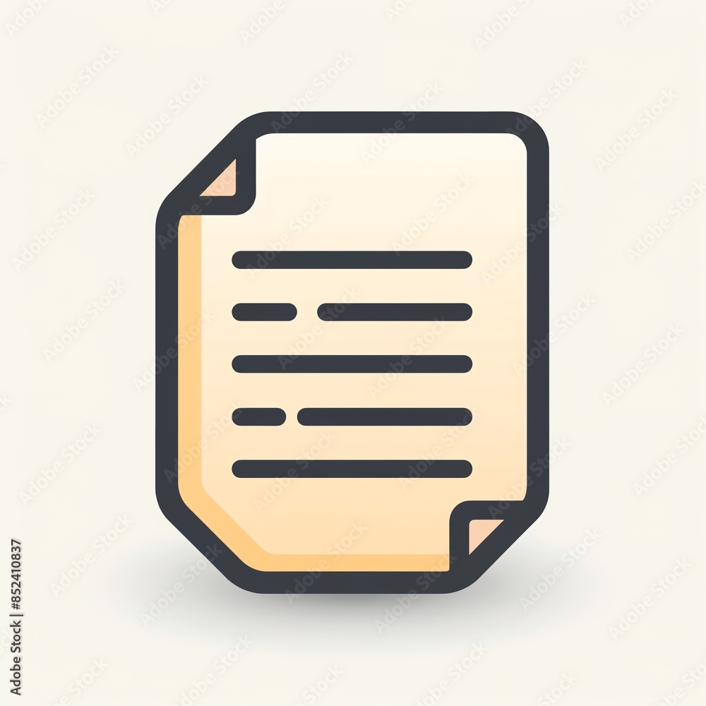 Elegant document icon, minimalist aesthetic, sharp edges, clean design, suitable for professional environments Elegant document icon, minimalist aesthetic, sharp edges, clean design, suitable for professional environments