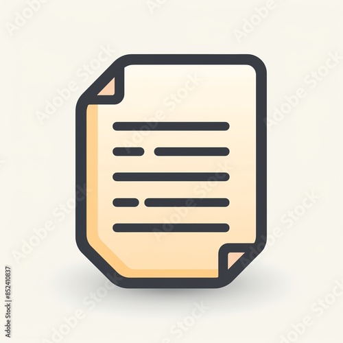 Elegant document icon, minimalist aesthetic, sharp edges, clean design, suitable for professional environments