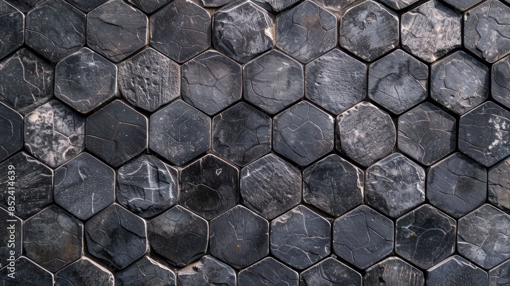 Black Hexagon Tile Wall. Black Hexagon Tile Wall.