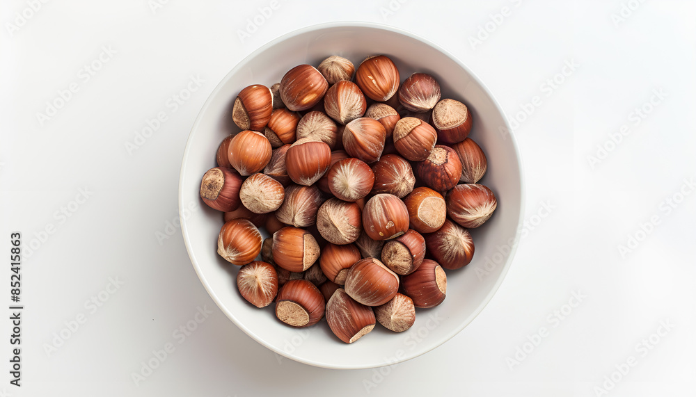 white bowl with raw hazelnut kernels on a white background. Bowl with tasty organic hazelnuts on white background white bowl with raw hazelnut kernels on a white background. Bowl with tasty organic hazelnuts on white background