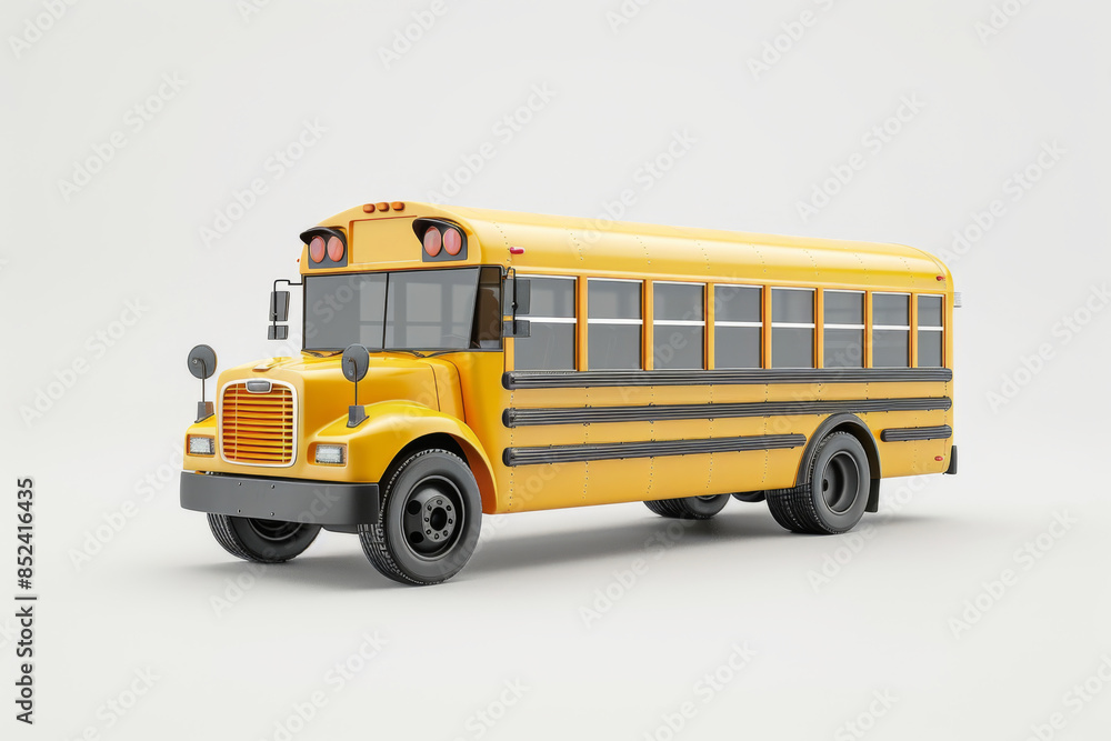 3d render of yellow school bus isolated on white background 3d render of yellow school bus isolated on white background