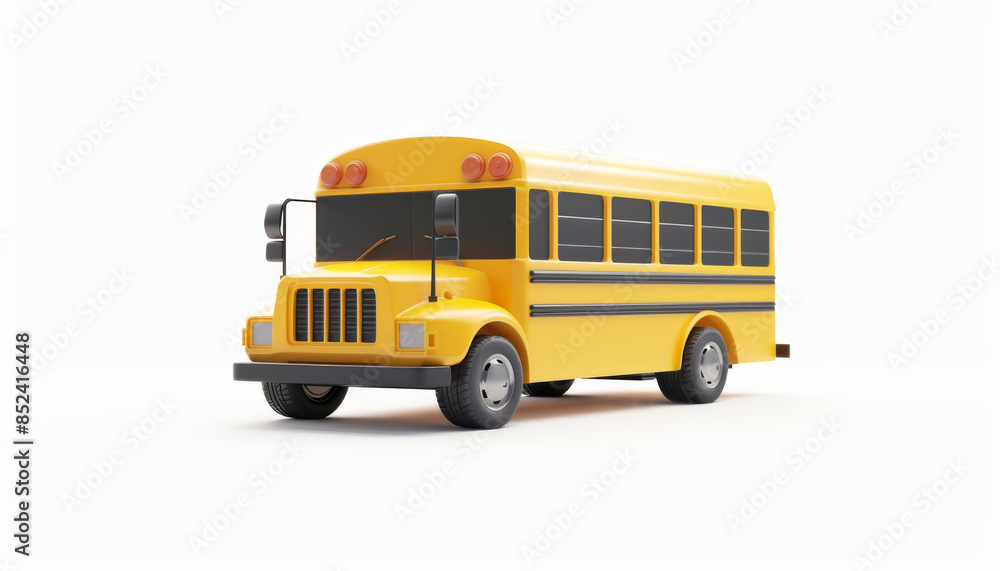 3d render of yellow school bus isolated on white background 3d render of yellow school bus isolated on white background