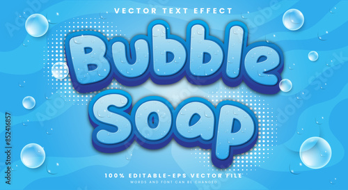 Bubble Soap 3d editable text effect Template with modern and simple style