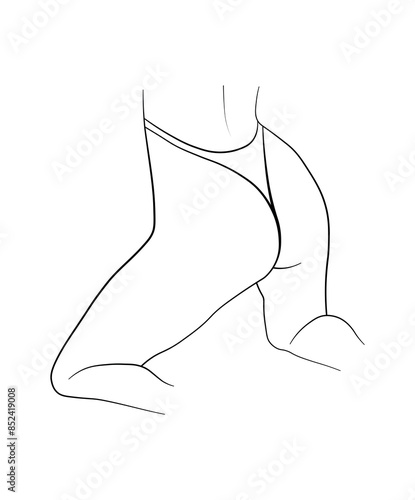 woman ass butt black and white hand drawing