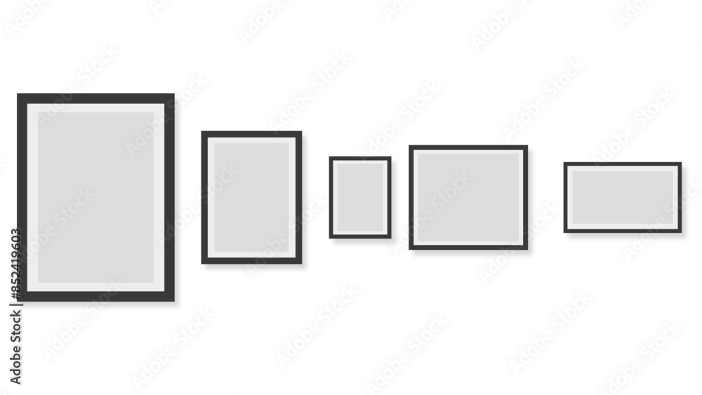 Photo frame. Vector isolated picture frame mockup with shadow on transparent background. Poster frame mockup. Digital snapshot image. Template or mockup for design. Vector illustration Photo frame. Vector isolated picture frame mockup with shadow on transparent background. Poster frame mockup. Digital snapshot image. Template or mockup for design. Vector illustration