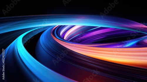 Abstract flowing neon wave purple background