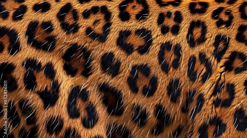 A seamless leopard skin pattern design, mimicking animal leather.
A seamless leopard skin pattern design, mimicking animal leather.