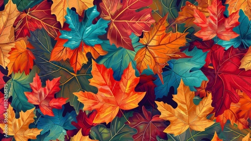 Wallpaper Mural Pattern of patchwork leaves, creating a decorative and intricate background.

 Torontodigital.ca