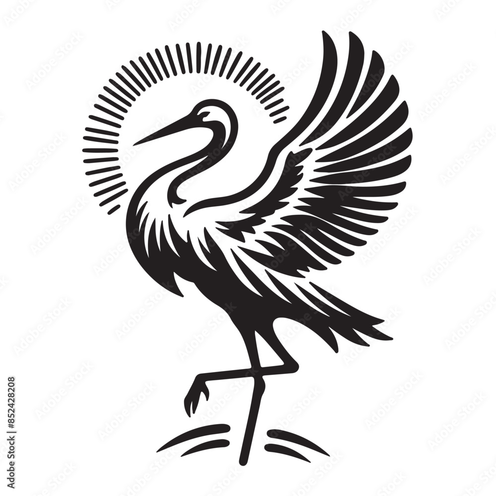 Fototapeta premium a cute vector silhouette illustration bird