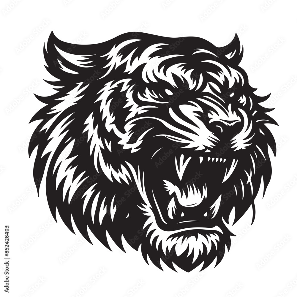 a cute vector silhouette illustration tiger a cute vector silhouette illustration tiger