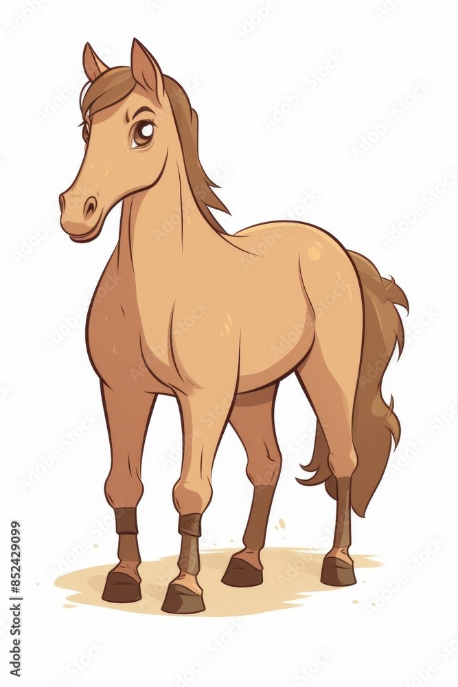 A vector illustration of a cartoon horse A vector illustration of a cartoon horse