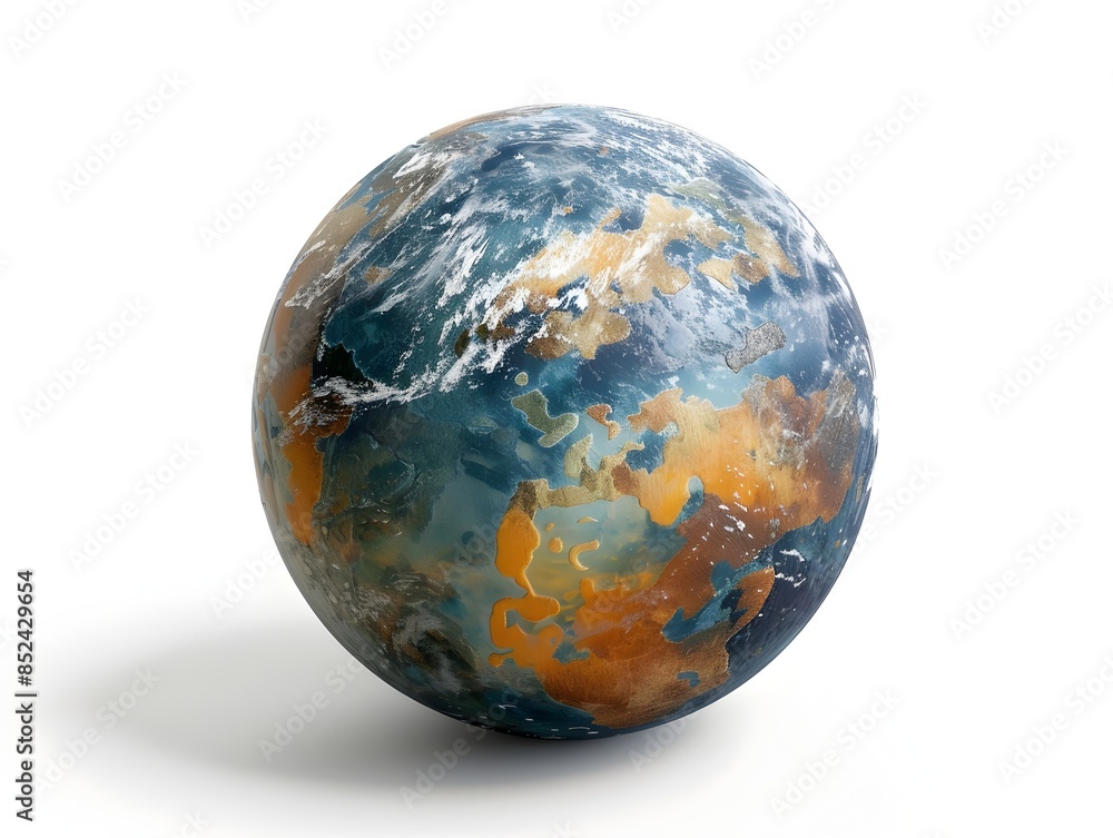3D Rendered Earth Globe with Capricorn Astrological Theme on White Background 3D Rendered Earth Globe with Capricorn Astrological Theme on White Background